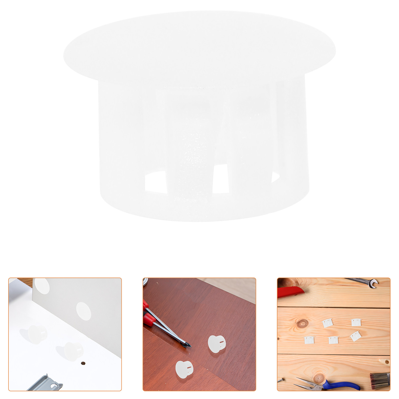 Home Improvement Ending - 100Pcs White Plastic Hole Plugs Round