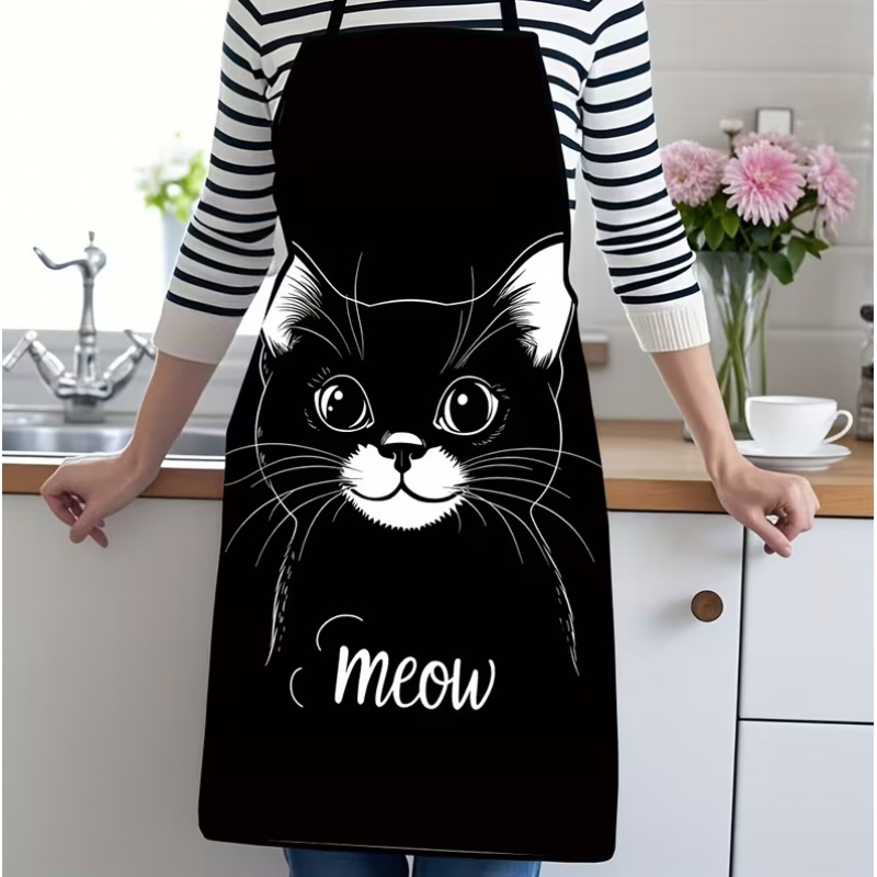 Cute Black Cat Print Apron, 1- - Home Improvement Mall review and price