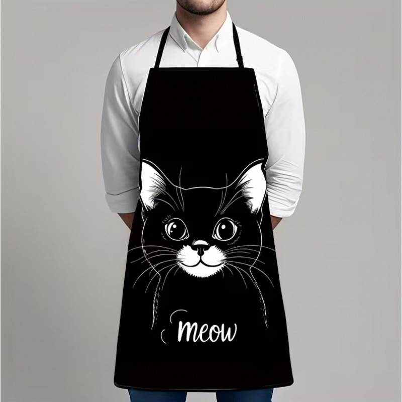 Cute Black Cat Print Apron, 1- - Home Improvement Mall review and price
