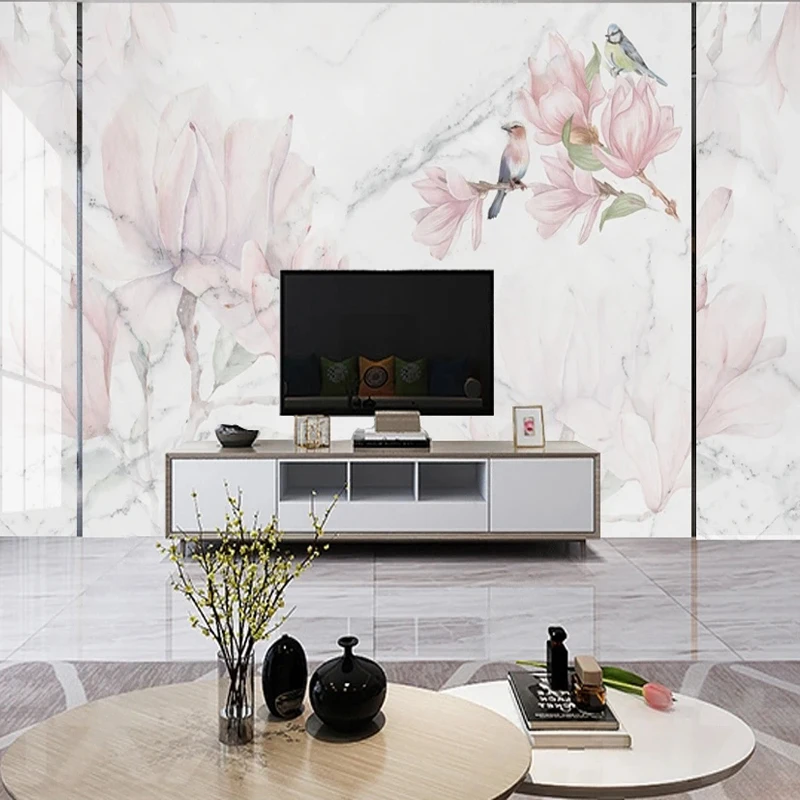 Custom 3D Mural Pink Flowers B - Home Improvement Background review and price